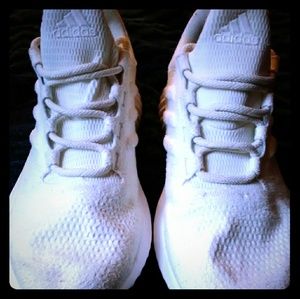 Mostly White and pink Adidas